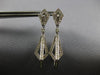 ESTATE .90CT DIAMOND 14KT WHITE GOLD 3D TEAR DROP CHANDELIER HANGING EARRINGS