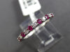 ESTATE .40CT DIAMOND & AAA RUBY 18K WHITE GOLD 3D SEMI ETERNITY ANNIVERSARY RING