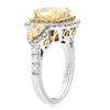 EGL LARGE 4.82CT WHITE & FANCY CANARY DIAMOND 18KT TWO TONE GOLD ENGAGEMENT RING