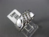 ESTATE WIDE .20CT DIAMOND 14KT WHITE GOLD 3D THREE ROW CHANNEL ANNIVERSARY RING
