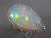 ESTATE EXTRA LARGE 8.53CT DIAMOND & AAA OPAL 14KT ROSE GOLD TEAR DROP HALO RING