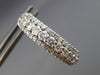 ESTATE LARGE 2.85CT DIAMOND 14KT WHITE GOLD 3D DOUBLE SIDED HOOP HUGGIE EARRINGS