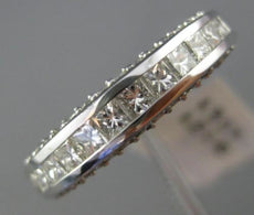 ESTATE .99CT ROUND & PRINCESS DIAMOND 14K WHITE GOLD 3D WEDDING ANNIVERSARY RING