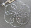ESTATE LARGE .92CT DIAMOND 14KT WHITE GOLD OPEN FILIGREE FLOWER FLOATING PENDANT