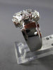 ANTIQUE WIDE .35CT OLD MINE DIAMOND 14KT WHITE GOLD LEAF ENGAGEMENT RING #16789