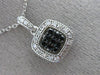 ESTATE .30CT WHITE & BLACK DIAMOND 14KT WHITE GOLD 3D SQUARE FILIGREE PENDANT