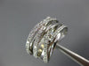 ESTATE LARGE .80CT DIAMOND 14KT WHITE GOLD 3D CLASSIC MULTI ROW FUN RING #17875