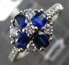 ESTATE 1.21CT DIAMOND & SAPPHIRE 18KT WHITE GOLD SEMI ETERNITY FLOWER LOVE RING