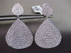 ESTATE MASSIVE 5.59CT DIAMOND 18KT WHITE GOLD DOUBLE PEAR SHAPE HANGING EARRINGS