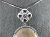 ESTATE LARGE 26.30CT DIAMOND & AAA CORAL 14KT WHITE GOLD 3D OVAL FLOWER PENDANT