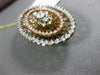 ESTATE LARGE 1.0CT DIAMOND 14K YELLOW & ROSE GOLD 3D OVAL HALO FILIGREE PENDANT