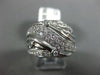 ESTATE LARGE .75CT DIAMOND 14K WHITE GOLD CLASSIC MULTI ROW WAVE ETOILE FUN RING