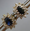 ESTATE .75CT DIAMOND & SAPPHIRE 14KT TWO TONE GOLD CLASSIC CLUSTER STUD EARRINGS