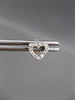 ESTATE SMALL .10CT DIAMOND 14KT WHITE GOLD CLASSIC OPEN HEART STUD EARRINGS