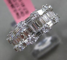 ESTATE WIDE 1.45CT ROUND & BAGUETTE DIAMOND 18KT WHITE GOLD 3D ANNIVERSARY RING
