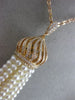 ESTATE EXTRA LARGE .50CT DIAMOND & AAA PEARL 18KT ROSE GOLD 3D TASSLE NECKLACE