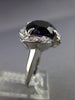 ESTATE LARGE 3.35CT DIAMOND & AMETHYST 18K WHITE GOLD 3D OVAL FLOWER RING #25402