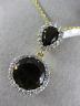 ESTATE LARGE 4.50CT DIAMOND & AAA SMOKEY TOPAZ 14KT YELLOW GOLD FLOATING PENDANT