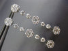 ESTATE 2.27CT DIAMOND 14KT WHITE GOLD 3D FLOWER ETOILE CLUSTER HANGING EARRINGS