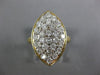ESTATE LARGE 1.50CT DIAMOND 14KT YELLOW GOLD 3D MARQUISE SHAPE ANNIVERSARY RING