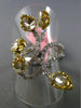 ESTATE LARGE 2.76CT WHITE & YELLOW DIAMOND 18KT 2 TONE GOLD MULTI WAVE LEAF RING