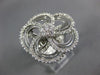 ESTATE EXTRA LARGE 1.34CT DIAMOND 14KT WHITE GOLD 3D FLOWER INFINITY LOVE RING