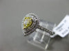 ESTATE 1.10CT WHITE & FANCY YELLOW DIAMOND 18KT WHITE GOLD PEAR ENGAGEMENT RING