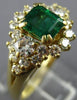 ESTATE WIDE 1.82CT DIAMOND & AAA EMERALD 18KT YELLOW GOLD ENGAGEMENT RING #26466