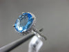 ESTATE WIDE 2.20CT DIAMOND & AAA BLUE TOPAZ 14K WHITE GOLD CLASSIC MILGRAIN RING