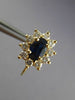 ESTATE 1.60CT DIAMOND & AAA SAPPHIRE 14K YELLOW GOLD FRENCH BACK EARRINGS #25277