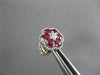 ESTATE .77CT DIAMOND & AAA RUBY 18KT WHITE GOLD 3D FLOWER FILIGREE STUD EARRINGS