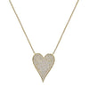 ESTATE .42CT ROUND CUT DIAMOND 14KT YELLOW GOLD 3D PAVE HEART LOVE FUN NECKLACE