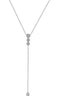.24CT DIAMOND 14KT WHITE GOLD 3D THREE STONE CLASSIC HALO LARIAT FUN NECKLACE