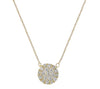 ESTATE .98CT ROUND DIAMOND 14KT YELLOW GOLD 3D CIRCLE CLUSTER CLASSIC NECKLACE