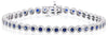 3.21CT DIAMOND & AAA SAPPHIRE 14KT WHITE GOLD ROUND HALO FLOWER TENNIS BRACELET