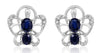 1.39CT DIAMOND & AAA SAPPHIRE 14KT WHITE GOLD 3D ROUND & OVAL BUTTERFLY EARRINGS