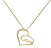 ESTATE .06CT DIAMOND 14KT YELLOW GOLD 3D OPEN HEART LOVE PENDANT