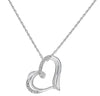 ESTATE .05CT DIAMOND 14KT WHITE GOLD 3D CLASSIC OPEN HEART SIDEWAYS LOVE PENDANT