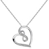 ESTATE .07CT DIAMOND 14KT WHITE GOLD 3D HEART INFINITY LOVE KNOT PENDANT