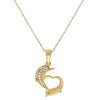 .10CT ROUND DIAMOND 14KT YELLOW GOLD 3D CLASSIC HAPPY DOLPHIN HEART LOVE PENDANT