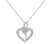 ESTATE .25CT DIAMOND 14KT WHITE GOLD 3D DOUBLE HEART LOVE KNOT PENDANT