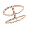 ESTATE .20CT DIAMOND 14KT ROSE GOLD 3D SEMI BAR FUN RING