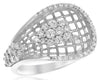 ESTATE .84CT DIAMOND 14KT WHITE GOLD 3D CLASSIC CLUSTER WEB FLOWER FUN RING