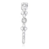 ESTATE .15CT DIAMOND 14KT WHITE GOLD 3D ROUND BEZEL BEADED FLOWER FUN RING