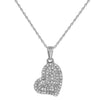 ESTATE .22CT DIAMOND 14KT WHITE GOLD 3D SIDEWAYS HEART LOVE PENDANT