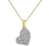 ESTATE .21CT DIAMOND 14KT YELLOW GOLD 3D SIDEWAYS HEART LOVE PENDANT