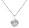 ESTATE .33CT DIAMOND 14KT WHITE GOLD 3D CLASSIC PAVE HEART LOVE PENDANT