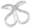 ESTATE WIDE .50CT DIAMOND 14KT WHITE GOLD 3D CLASSIC LOVE KNOT INFINITY RING