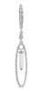 1.48CT DIAMOND & AAA WHITE TOPAZ 14KT WHITE GOLD OVAL LEVERBACK HANGING EARRINGS