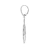 1.48CT DIAMOND & AAA WHITE TOPAZ 14KT WHITE GOLD OVAL LEVERBACK HANGING EARRINGS